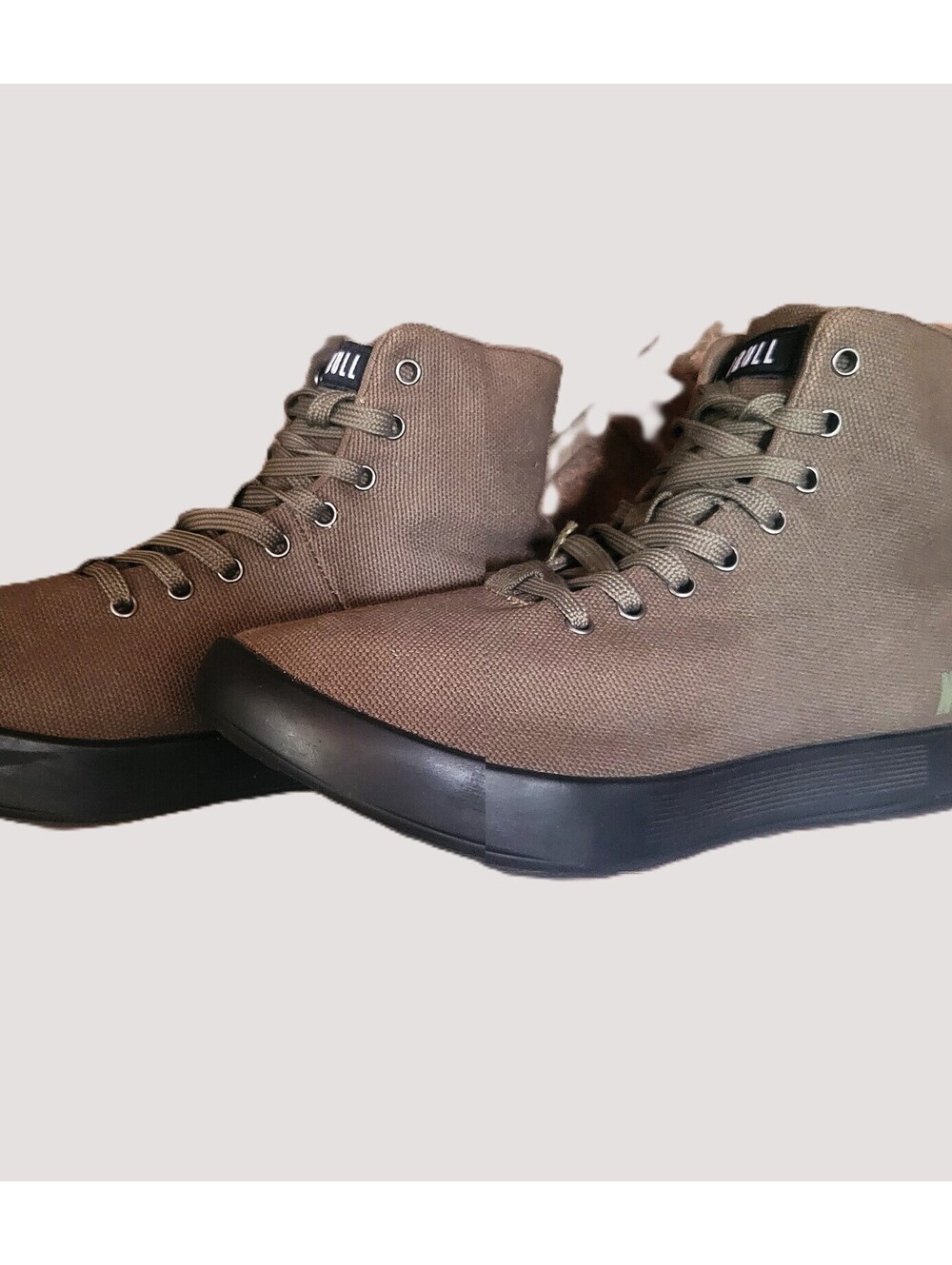 NOBULL High-Top Canvas Trainer Sneakers – Olive / Military Brn - Size M/7.5 W/9